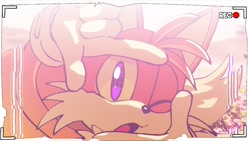 Size: 1920x1080 | Tagged: safe, artist:maxartist1537, miles "tails" prower, 2026, alternate version, looking at viewer, mouth open, one eye closed, posing, recording, solo