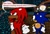 Size: 1265x854 | Tagged: safe, artist:calebb_draws, knuckles the echidna, sonic the hedgehog, echidna, hedgehog, 2026, classic knuckles, classic sonic, classic sonic (universe), dialogue, duo, endless mine zone, english text, hand on hip, hands on hips, lightbulb, looking at them, looking offscreen, male, mouth open, needs more jpeg, screenshot background, smile, sonic the hedgehog 3, standing, talking, text, thought bubble