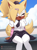 Size: 1662x2217 | Tagged: safe, artist:xaeltheartist, whisper the wolf, wolf, cloud, daytime, female, patreon, sitting, smile, solo, solo female