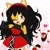Size: 1024x1024 | Tagged: safe, artist:isaahvieiraa2010, honey the cat, mighty the armadillo, cat, hedgehog, 2026, abstract background, female, happy, heart, honey x mighty, long hair, looking at each other, male, pose, shipping, solo, sparkles, speech bubble, straight, wink
