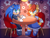 Size: 2048x1536 | Tagged: safe, artist:lilcookiebug, sally acorn, sonic the hedgehog, chipmunk, hedgehog, 2023, alternate outfit, archie sonic the hedgehog, blushing, chair, clothes, dress, duo, female, fully clothed, heart, indoors, light, looking at each other, male, sally x sonic, shipping, smile, smiling at each other, straight, suit, table