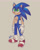 Size: 1280x1600 | Tagged: safe, artist:bzart55, sonic the hedgehog, hedgehog, 2026, grey background, looking offscreen, male, no pupils, signature, simple background, smile, solo, standing, style emulation