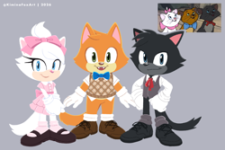 Size: 2160x1442 | Tagged: safe, artist:kanayanga, berlioz (the aristocats), disney, marie (the aristocats), mobianified, the aristocats, toulouse (the aristocats)