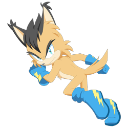 Size: 2140x2160 | Tagged: safe, artist:diegospiderjr2099, lynx, 2018, fangs, lightning lynx, looking at viewer, male, pose, solo, transparent background