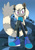 Size: 1280x1807 | Tagged: safe, artist:shadowy-viper, oc, oc:yumi the lemur, lemur, 2021, building, cel shaded, clothes, deviantart watermark, eye clipping through hair, fankid, female, fingerless gloves, gloves, looking at viewer, magical lesbian spawn, obtrusive watermark, oc only, outdoor, parent:tangle, parent:whisper, parents:whispangle, running suit, shoes, smile, solo, standing, watermark