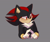 Size: 4134x3445 | Tagged: safe, artist:lanzo000, shadow the hedgehog, hedgehog, 2022, blushing, fingers together, frown, grey background, looking offscreen, male, shy, simple background, solo