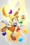 Size: 640x934 | Tagged: safe, artist:john mcdevitt, cheese (chao), cream the rabbit, chao, rabbit, agender, aura, chaos emerald, clothes, cream's dress, dress, duo, female, gradient background, mouth open, neutral chao, open smile, signature, smile, sparkles, super cheese, super cream, super form