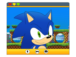 Size: 2160x1620 | Tagged: safe, sonic the hedgehog, green hill zone, edit, floating platform, loop, monitor, orange brown checkerboard, smile, tailstube