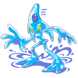 Size: 1200x1200 | Tagged: safe, artist:robertbegg_art, chaos, 2026, agender, looking at viewer, reaching out, reaching towards the viewer, simple background, solo, water