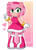 Size: 828x1157 | Tagged: safe, artist:itskittyrosie, amy rose, hedgehog, 2023, amy's halterneck dress, amybetes, blushing, clothes, cute, dress, eye clipping through hair, female, gloves, headband, heart, heart eyes, looking at viewer, shoes, smile, smiling at viewer, solo, wingding eyes
