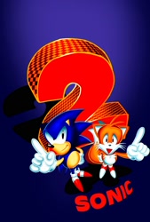 Size: 1350x2000 | Tagged: safe, artist:darkdreams96054, miles "tails" prower, sonic the hedgehog, fox, hedgehog, sonic the hedgehog 2, 2026, classic sonic, classic sonic (universe), classic style, classic tails, duo, from above, gradient background, looking at viewer, looking up, looking up at viewer, male, mouth open, open smile, pointing, smile, smiling at viewer, standing, style emulation