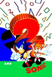 Size: 1350x2000 | Tagged: safe, artist:darkdreams96054, miles "tails" prower, sonic the hedgehog, fox, hedgehog, sonic the hedgehog 2, ..., 2026, alternate version, character name, classic sonic, classic sonic (universe), classic style, classic tails, duo, english text, from above, looking at viewer, looking up, looking up at viewer, male, mouth open, open smile, pointing, smile, smiling at viewer, standing, style emulation, text
