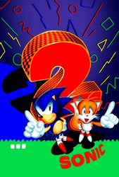 Size: 1350x2000 | Tagged: safe, artist:darkdreams96054, miles "tails" prower, sonic the hedgehog, fox, hedgehog, sonic the hedgehog 2, ..., 2026, alternate version, character name, classic sonic, classic sonic (universe), classic style, classic tails, duo, english text, from above, looking at viewer, looking up, looking up at viewer, male, mouth open, open smile, pointing, smile, smiling at viewer, standing, style emulation, text