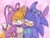 Size: 1168x880 | Tagged: safe, artist:marc_bunbuns, miles "tails" prower, sonic the hedgehog, fox, hedgehog, 2026, alternate eye color, angel (lilo and stitch), blushing, crossover, disney, duo, gay, gradient background, green eyes, kigurumi, lidded eyes, lilo and stich, male, shipping, smile, smirk, sonic x tails, stitch (lilo & stitch)