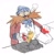 Size: 960x989 | Tagged: safe, artist:panhaley54803, robotnik, human, 2024, apron, cooking, fish, food, frown, hat, holding something, simple background, solo, white background