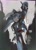 Size: 1455x2048 | Tagged: safe, artist:panhaley54803, silver the hedgehog, hedgehog, sonic and the black knight, armor, blood, crying, helmet, holding something, knight armor, male, mouth open, pouring, sir galahad, solo, standing, sword, tears, weapon