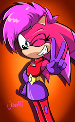 Size: 1036x1684 | Tagged: safe, artist:jamoart, sonia the hedgehog, hedgehog, sonic underground, dic, female