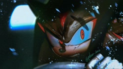 Size: 1920x1080 | Tagged: safe, artist:panhaley54803, shadow the hedgehog, looking offscreen, shadow (lighting), solo
