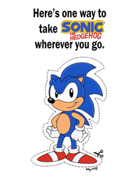Size: 828x1071 | Tagged: safe, artist:slysonic, sonic the hedgehog, hedgehog, adventures of sonic the hedgehog, classic sonic, classic sonic (universe), dic, gloves, looking at viewer, male, shoes, smile, smiling at viewer, solo male