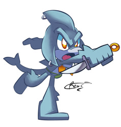 Size: 600x629 | Tagged: safe, artist:ziggyfin, razor the shark