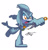 Size: 600x629 | Tagged: safe, artist:ziggyfin, razor the shark, 2016, dagger, holding something, looking offscreen, male, shark, simple background, solo, standing, standing on one leg, weapon, white background