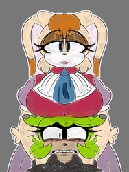 Size: 736x981 | Tagged: suggestive, artist:shadowcrimsons, surge the tenrec, vanilla the rabbit