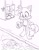 Size: 1583x2048 | Tagged: safe, artist:chibi-jen-hen, artist:paultbone4, miles "tails" prower, fox, barefoot, holding something, male, monochrome, mouth open, open smile, smile, solo, splash