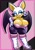 Size: 2867x4096 | Tagged: suggestive, artist:anoerstheawe, rouge the bat, bat, abstract background, female, grin, hand on hip, looking offscreen, outline, smile, solo, white outline