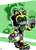 Size: 1024x1413 | Tagged: safe, artist:bohemianlizardking, shard the metal, 2017, abstract background, echo background, green eyes, greeting, looking at viewer, male, outline, robot, smile, smiling at viewer, solo, walking, white outline