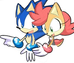 Size: 780x667 | Tagged: safe, artist:doodletch, manik acorn, sonia acorn, chipmunk, hedgehog, 2016, child, colored sketch, duo, female, male, open mouth, open smile, parent:sally, parent:sonic, parents:sonally, redesign, ringblader, siblings, simple background, sketch, smile, solo, walking, white background