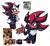 Size: 1243x1153 | Tagged: safe, artist:zzcarnotauro, shadow the hedgehog, hedgehog, 2026, arms folded, blushing, chest fluff, claws, duality, eyelashes, frown, gloves, gloves off, looking offscreen, male, one fang, pawpads, reference inset, signature, simple background, solo, standing, vitiligo, watermark, white background