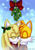 Size: 1024x1449 | Tagged: safe, artist:anettruby, miles "tails" prower, zooey the fox, fox, 2018, bow, christmas, christmas outfit, coat, duo, eyes closed, female, holly, hugging, male, mistletoe, shipping, signature, smile, snow, snowflake, straight, tailsey