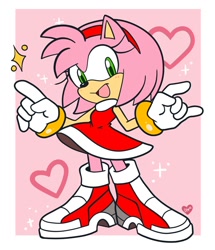 Size: 1031x1200 | Tagged: safe, artist:domestic maid, amy rose, hedgehog, alternate shoes, amy's halterneck dress, clothes, dress, female, soap shoes