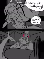 Size: 1536x2048 | Tagged: suggestive, artist:soop215, artist:superguy551, sonic the hedgehog, human, 2025, bed, blushing, character request, comic, crossover, crossover shipping, ellen joe, english text, female, hands on own face, humanoid, indoors, lidded eyes, looking at them, male, mouth open, shipping, speech bubble, straight, trio, zenless zone zero