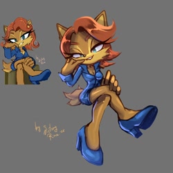 Size: 2000x2000 | Tagged: safe, artist:victoryrina, sally acorn, sally mcacorn, female, high heels