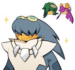 Size: 1185x1100 | Tagged: safe, artist:tiramisuuuu_6, jet the hawk, storm the albatross, wave the swallow, alternate hairstyle, babylon rogues, emo, solo focus