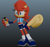 Size: 905x859 | Tagged: safe, artist:steelyproductions, sally acorn, chipmunk, hybrid, squirrel, 2026, 3d, alternate outfit, alternate universe, blender (medium), female, gradient background, hand on hip, holding something, nicole the handled, redesign, solo, standing
