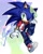 Size: 1634x2047 | Tagged: safe, artist:haako_060, sonic the hedgehog, hedgehog, 2026, alternate outfit, character name, clenched teeth, clothes, echo background, english text, eyewear on head, fully clothed, glasses, gloves, hand on knee, jeans, looking at viewer, male, necklace, pants, pose, shirt, shoelaces, shoes, signature, smile, smiling at viewer, solo, treads