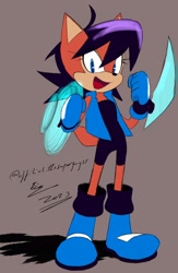 Size: 1244x1908 | Tagged: safe, artist:superguy551, 2023, female, grey background, mouth open, simple background, smile, solo, standing