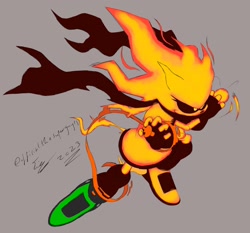 Size: 2048x1906 | Tagged: safe, artist:superguy551, oc, 2023, female, fire, grey background, oc only, simple background, solo