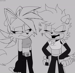 Size: 2048x1998 | Tagged: safe, artist:fartist2020, fiona fox, tangle the lemur, fox, lemur, bow, female, hair bow