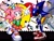 Size: 1600x1200 | Tagged: safe, artist:oneloafposting, amy rose, metal sonic, hedgehog, abstract background, classic amy, classic sonic (universe), duo, echo background, female, pointing, robot, standing on one leg