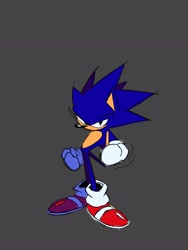 Size: 1536x2048 | Tagged: safe, artist:superguy551, sonic the hedgehog, 2021, clenched fists, grey background, looking at viewer, male, simple background, solo, standing