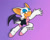 Size: 1000x800 | Tagged: safe, artist:flauretzartz, rouge the bat, bat, 2026, female, gradient background, looking at viewer, purple background, smile, smiling at viewer, solo, style emulation, uekawa style