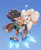 Size: 975x1198 | Tagged: safe, artist:darnact, lanolin the sheep, shadow the hedgehog, hedgehog, sheep, carrying them, duo, eyes closed, female, male, out of character, question mark, shrunken pupils, smile