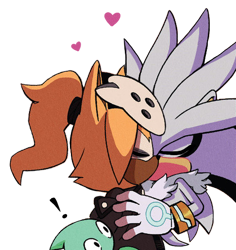 Size: 486x514 | Tagged: safe, editor:marleyskydye-kr, silver the hedgehog, whisper the wolf, wisp, edit, hearts, idw sonic the hedgehog, julietian, kiss, kiss on lips, romeric, shipping, shocked, silvisper, tumblr, whispilver