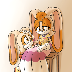 Size: 960x960 | Tagged: safe, artist:zack113, cream the rabbit, vanilla the rabbit