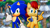 Size: 3840x2160 | Tagged: safe, artist:hunicrio, sally acorn, sonic the hedgehog, chipmunk, hedgehog, 2023, 3d, blender (medium), duo, female, forest, knothole, looking at viewer, male, pose, sally x sonic, sally's vest and boots, shipping, smile, smiling at viewer, standing, straight