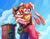 Size: 1080x840 | Tagged: safe, artist:kyurochurro, cream the rabbit, miles "tails" prower, fox, rabbit, artist name, clothes, cream x tails, daytime, duo, english text, female, fully clothed, goggles, hugging, looking offscreen, male, older, outdoors, pants, shipping, shirt, skirt, straight, vest