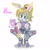 Size: 1280x1280 | Tagged: safe, artist:sirinadream, oc, oc:alma d' coolette (sirinadream), rabbit, 2026, cybernetic, cyborg, fankid, female, looking at viewer, parent:antoine, parent:bunnie, parents:buntoine, ponytail, pose, simple background, smile, smiling at viewer, solo, squatting, watermark, white background